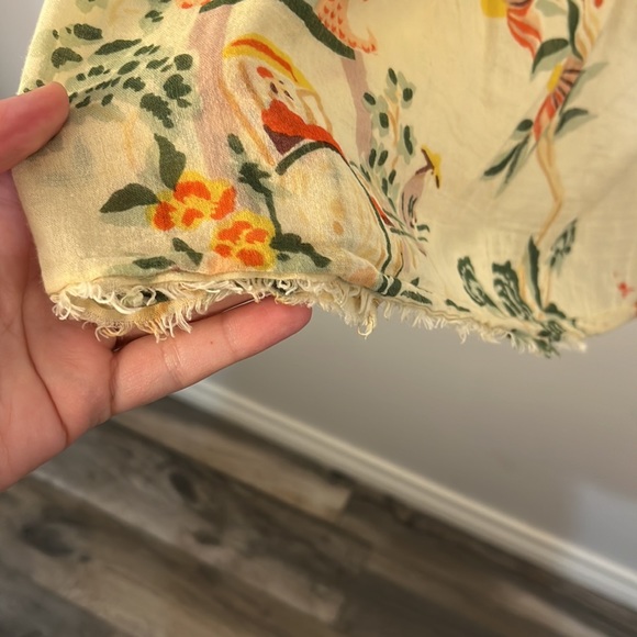 Lucky Brand semi sheer Asian print top size Large 100% cotton - Picture 6 of 9